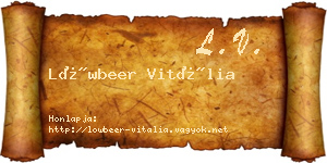 Löwbeer Vitália névjegykártya